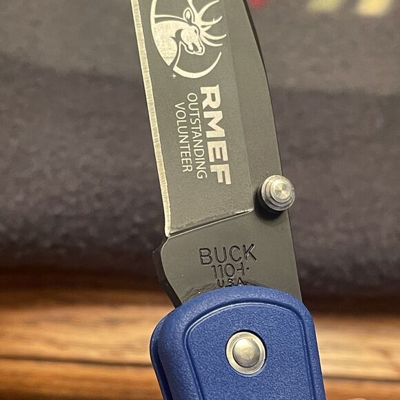 Buck 110 Rocky Mountain Elk Foundation Knife RMEF Folding Blade - NEW Rare - Picture 10 of 11
